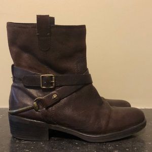Franco Sarto Brown Leather/Suede Harness Boots 8.5